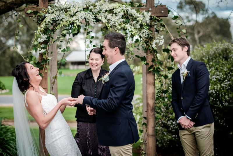 Ceremony by Marriage Celebrant Jane Harvey, Embracing Hearts